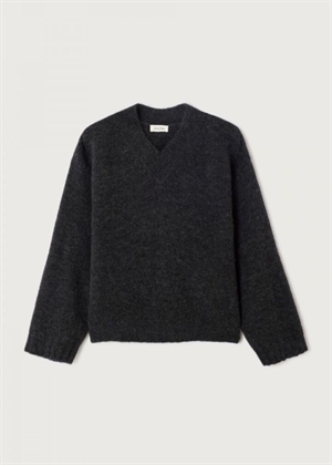 East v-neck strik Charcoal Melange American Vintage 